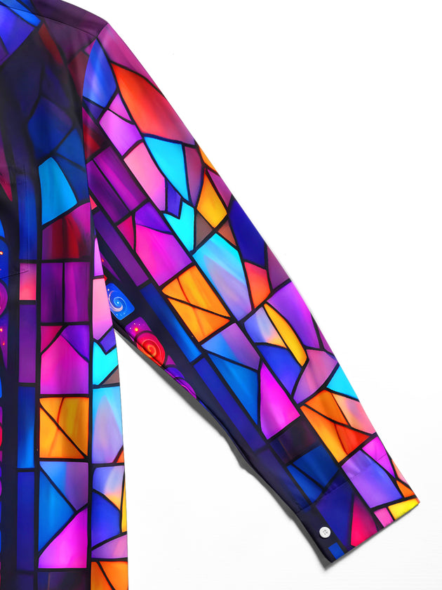 men's tie dye shirt close-up full sleeve