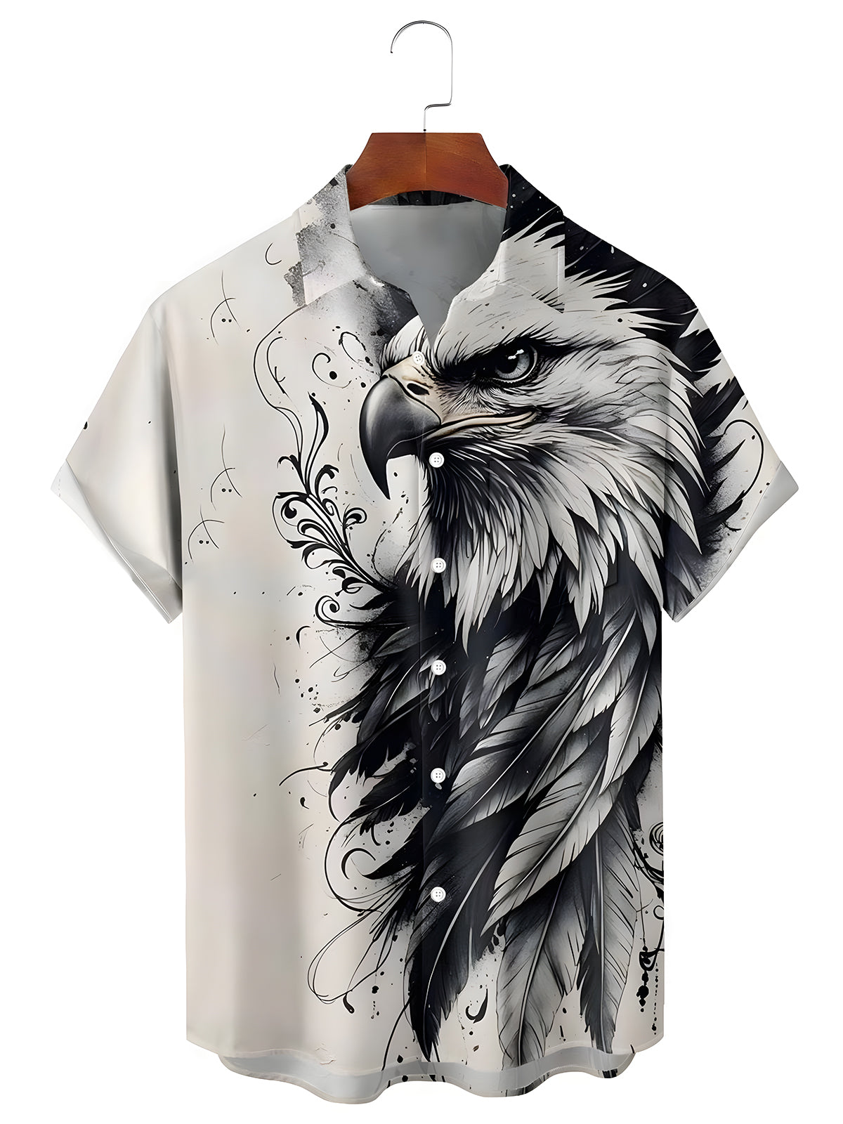 men's retro print shirt front view Independence Day