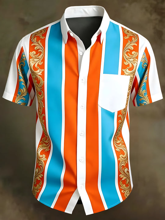 men's Hawaiian shirt front view tropical beach vacation