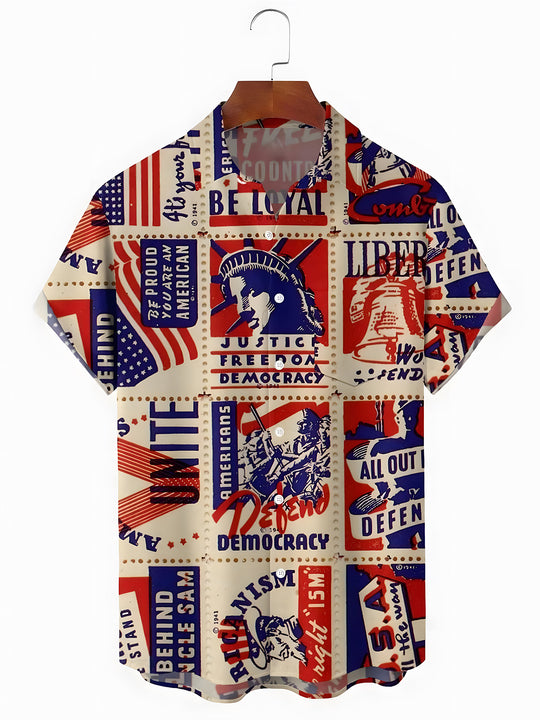 men's vintage style shirt front view Independence Day