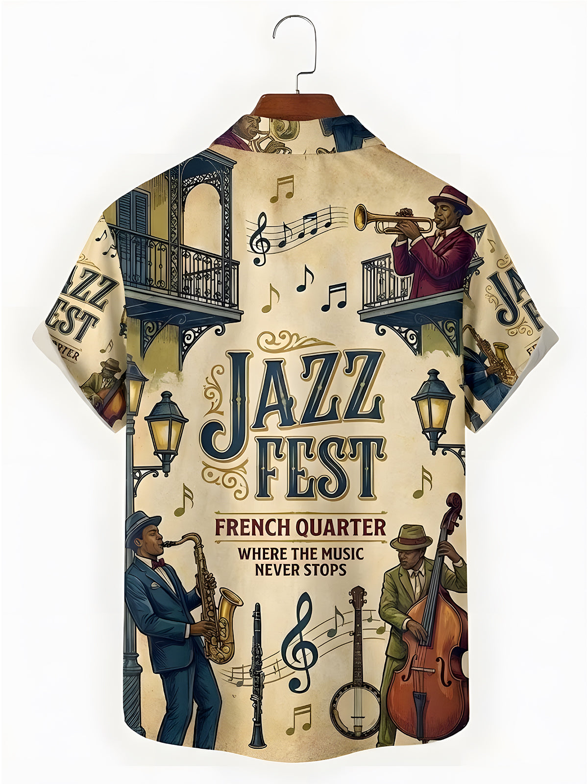 Music Jazz Men's Pocket Short Sleeve Shirts