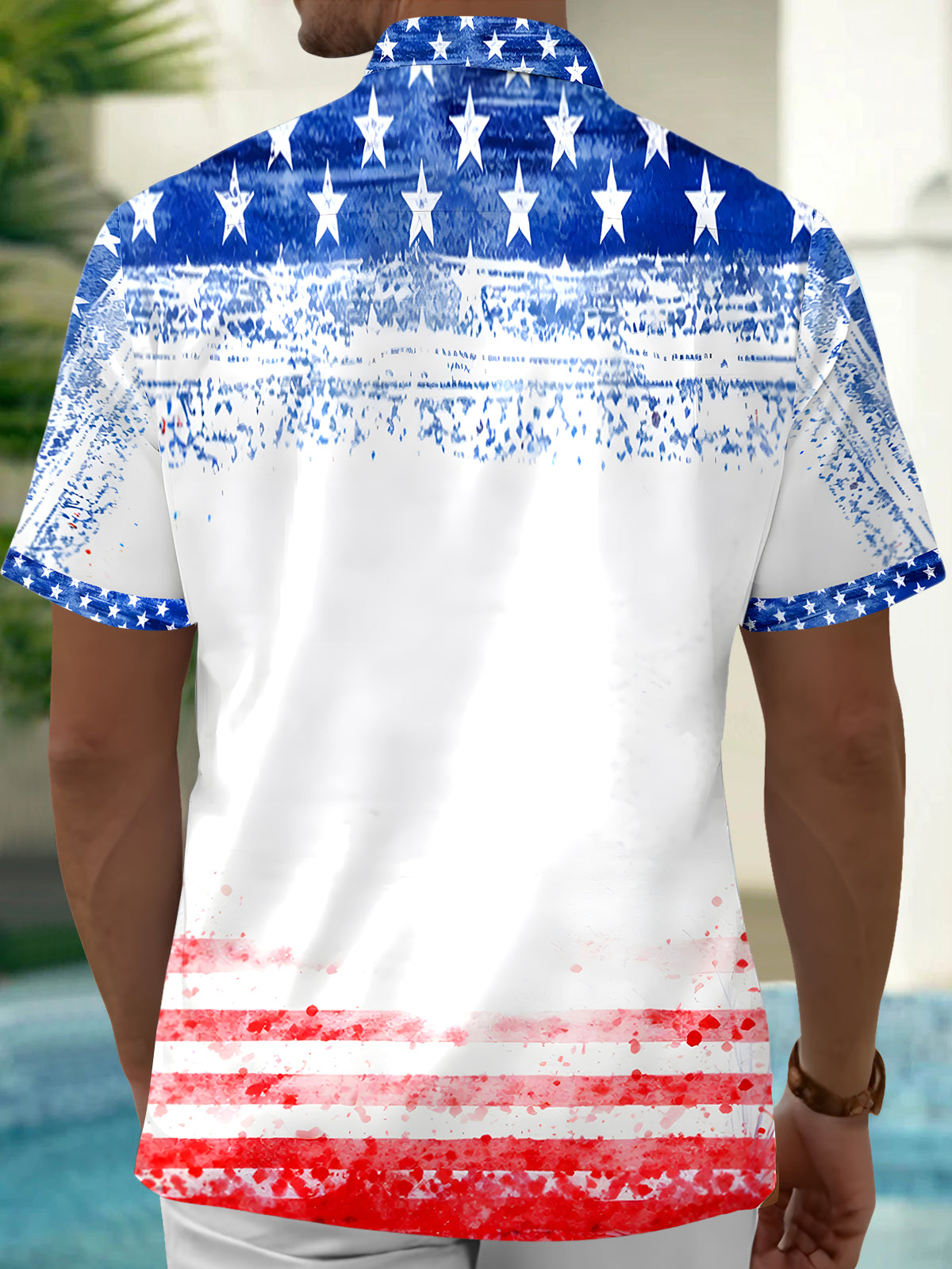 Independence Day Men's Pocket Short Sleeve Shirts
