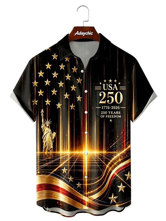 USA 250 Years Men's Pocket Short Sleeve Shirts