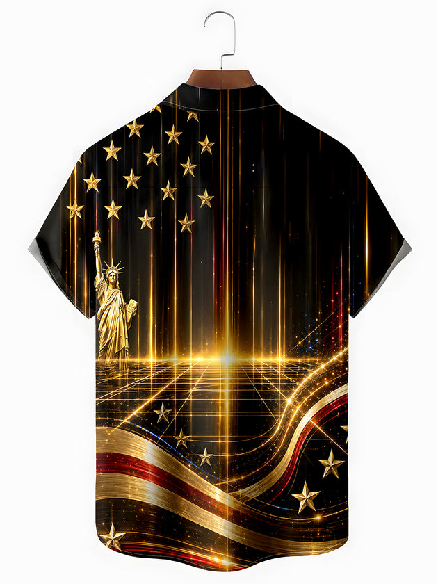 USA 250 Years Men's Pocket Short Sleeve Shirts