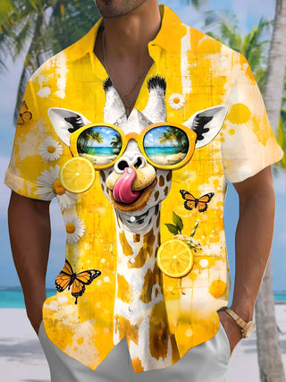 men's Hawaiian shirt front view tropical beach vacation