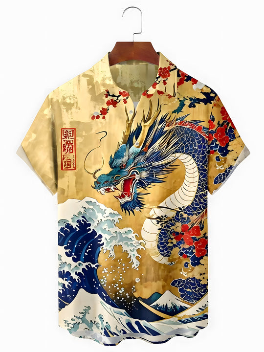 men's Hawaiian shirt front view tropical beach vacation