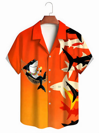 men's Hawaiian shirt front view tropical beach vacation