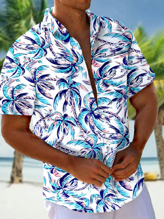 men's Hawaiian shirt front view tropical beach vacation