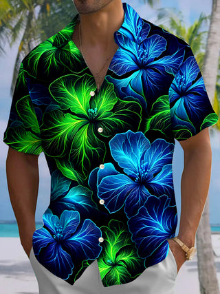 men's Hawaiian shirt front view tropical beach vacation