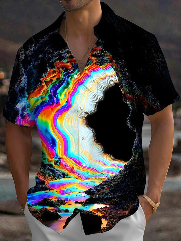 men's tie dye shirt front view