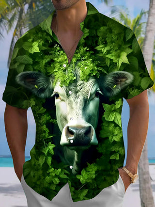 men's Hawaiian shirt front view tropical beach vacation