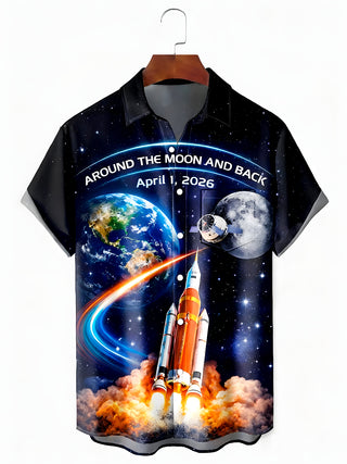 men's art print shirt front view