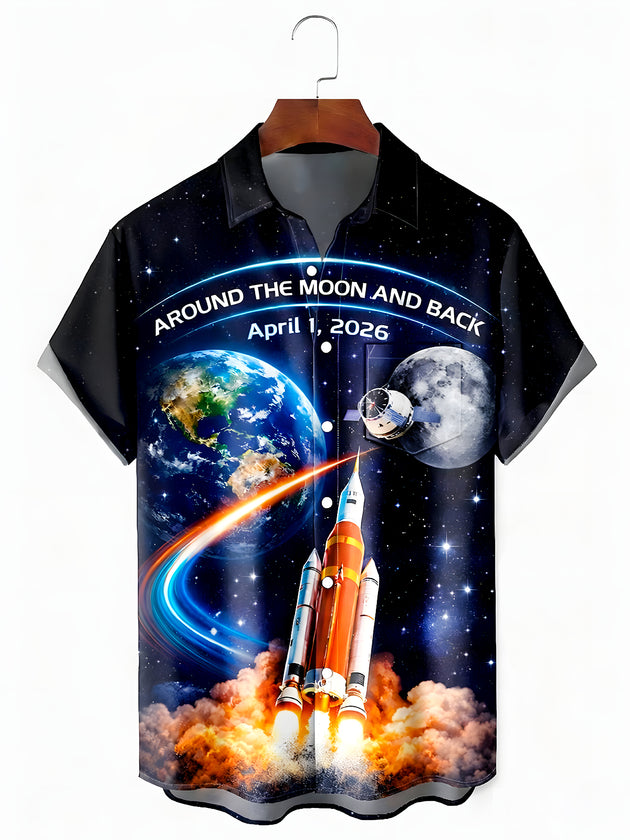 men's art print shirt front view