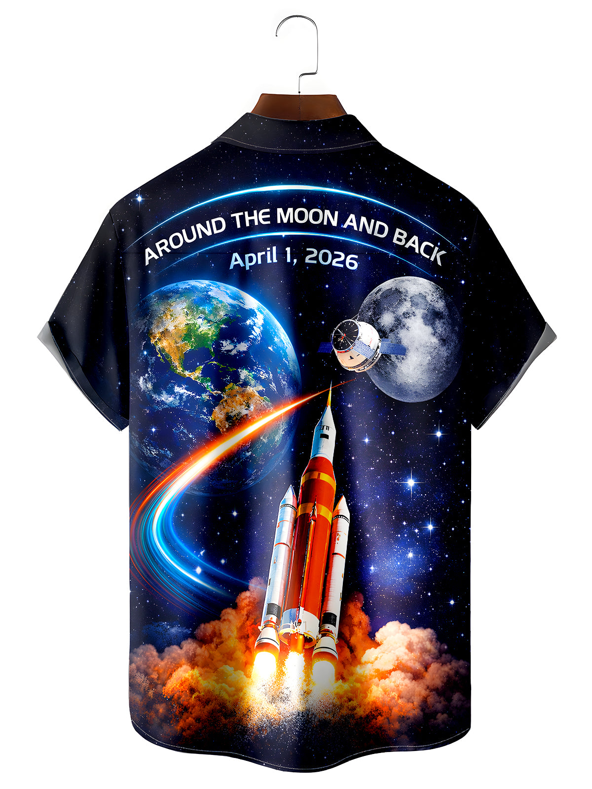 men's artistic design shirt back view