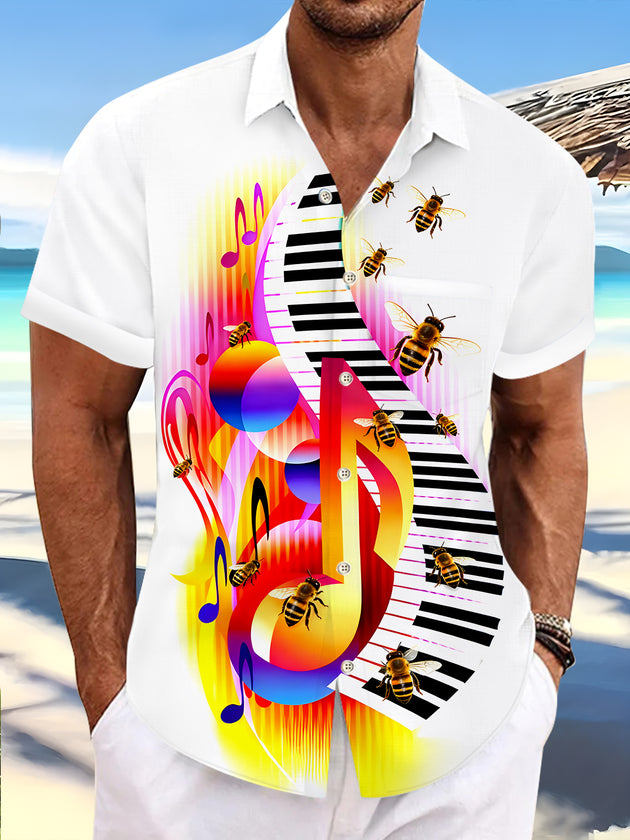 men's abstract print shirt front view