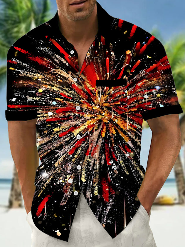 men's retro print shirt front view Independence Day
