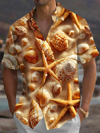 men's Hawaiian shirt front view tropical beach vacation