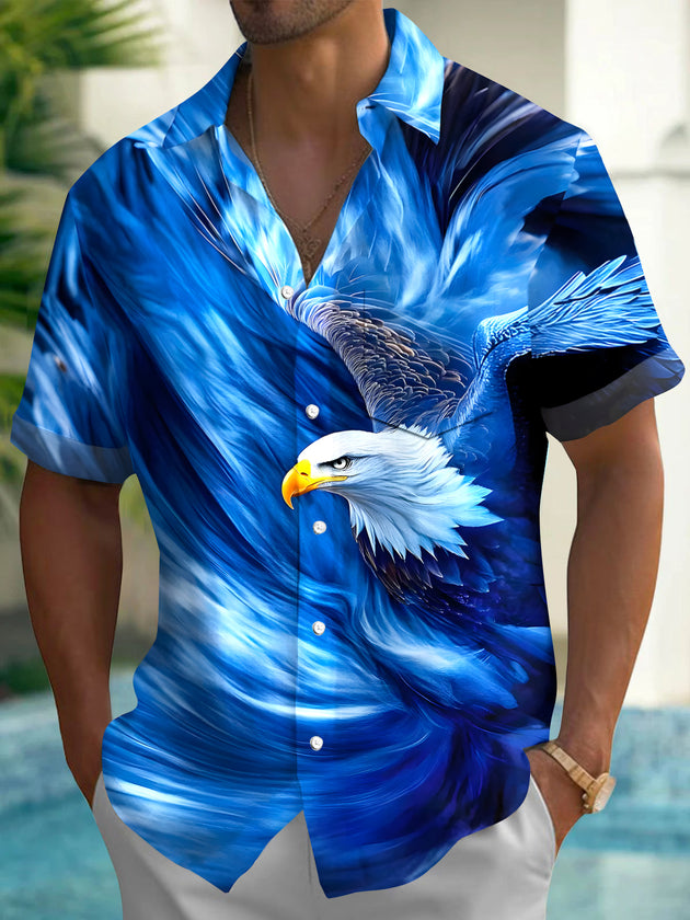 men's eagle print shirt front view Independence Day