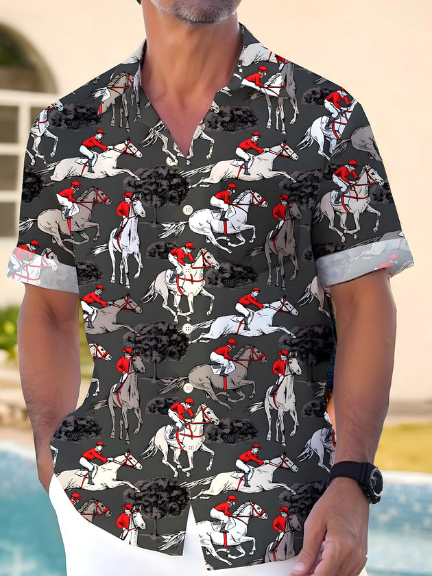men's sports print shirt front view