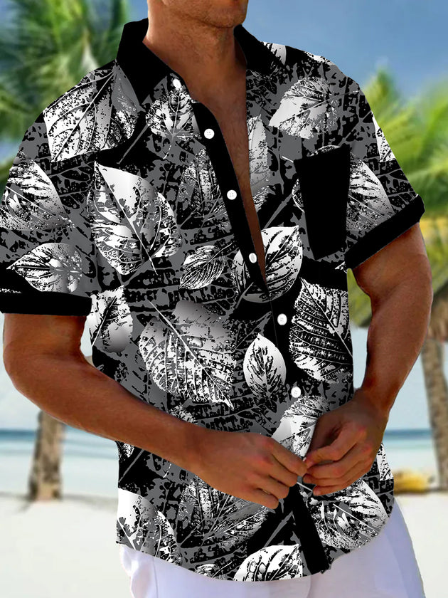 men's Hawaiian shirt front view tropical beach vacation