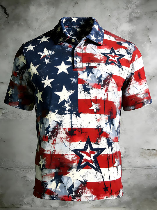 men's tie dye shirt front view Independence Day