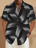 Art Hawaiian Casual Retro Short Sleeve Men's Shirts With Pocket