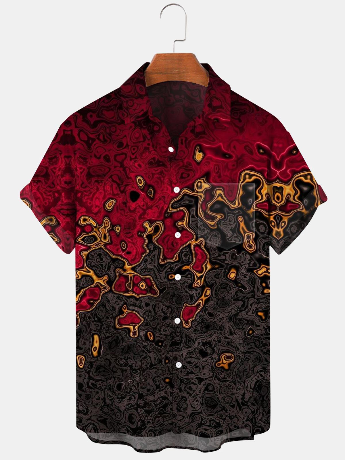 Abstract Men's Shirts With Pocket