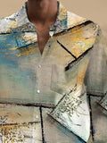 Abstract Print Long Sleeve Men's Shirts With Pocket