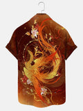 Phoenix Flower Men's Shirts With Pocket