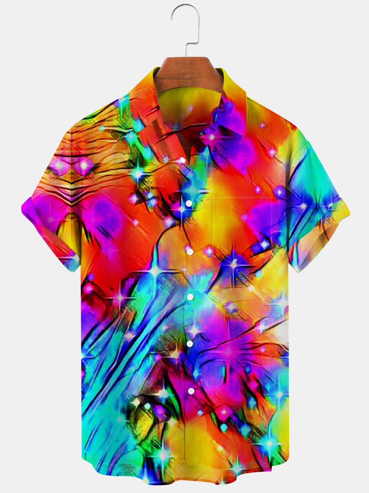 Abstract Gradient Men's Shirts With Pocket