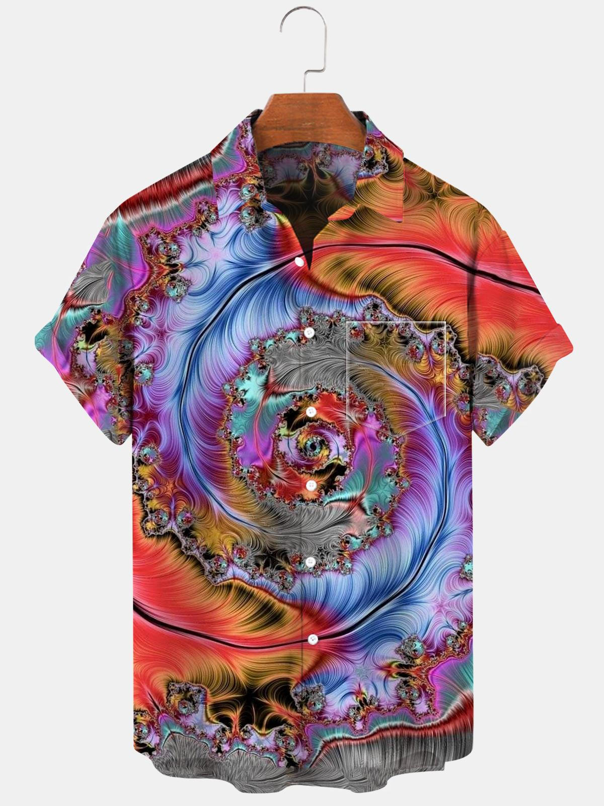 Abstract Short Sleeve Men's Shirts With Pocket – adaychic