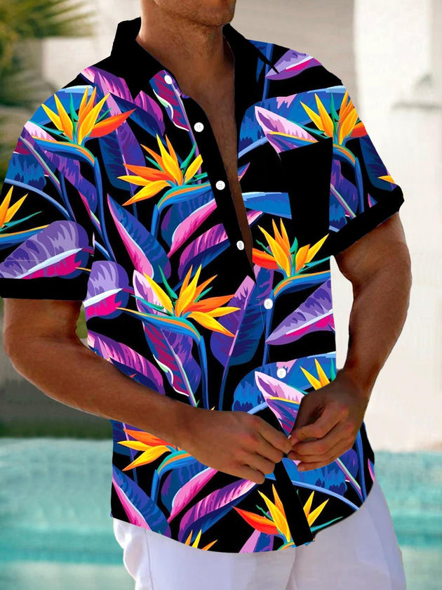 men's Hawaiian shirt front view tropical beach vacation