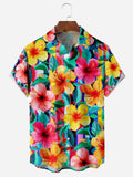 Hawaiian Flower Men's Shirts With Pocket