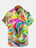 Abstract Men's Shirts With Pocket