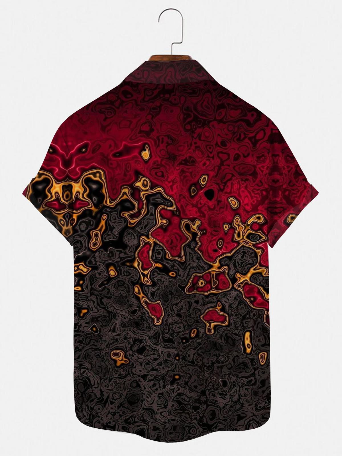 Abstract Men's Shirts With Pocket