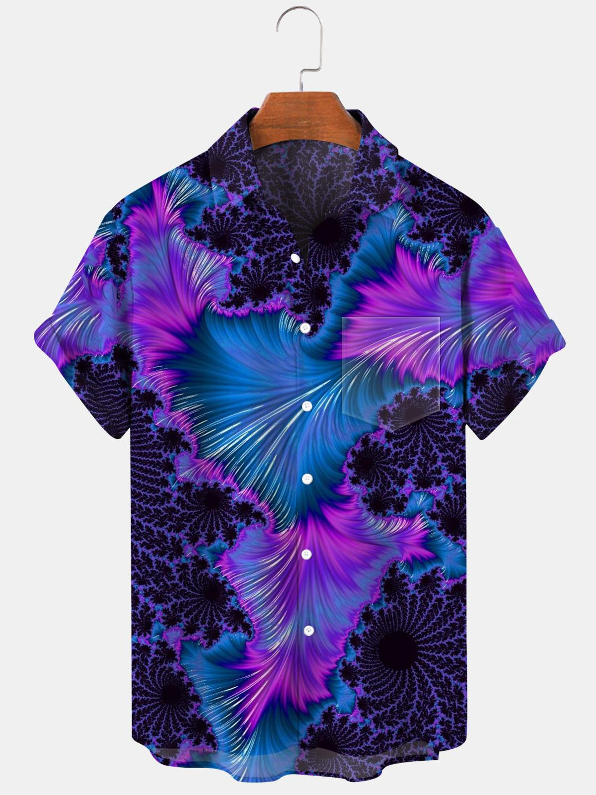 Abstract Men's Shirts With Pocket