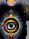 Eye Print Round Neck Short Sleeve Men's T-shirt