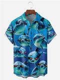 Hawaiian Dolphin Men's Shirts With Pocket