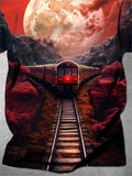 Train Round Neck Short Sleeve Men's T-shirt