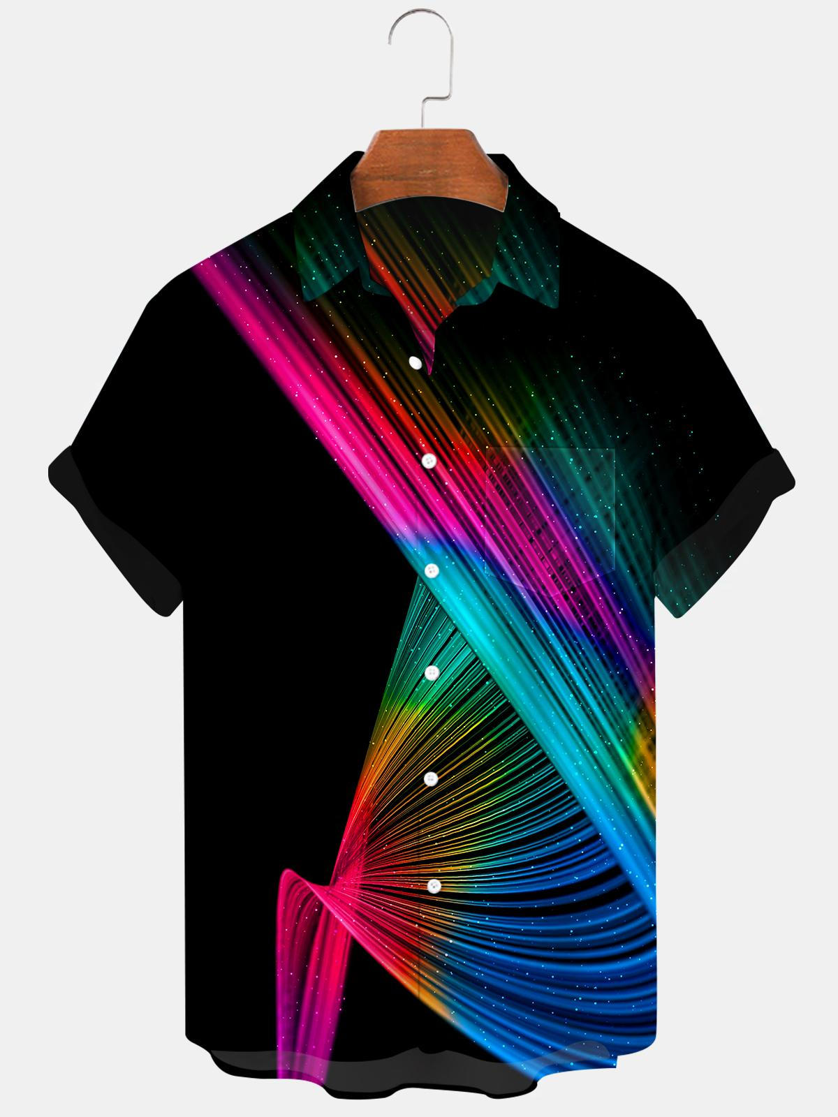 Abstract Men's Shirts With Pocket