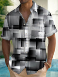 Art Hawaiian Casual Retro Short Sleeve Men's Shirts With Pocket