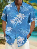 Hawaiian Coconut Tree Short Sleeve Men's Shirts With Pocket