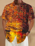 Art Hawaiian Casual Retro Short Sleeve Men's Shirts With Pocket