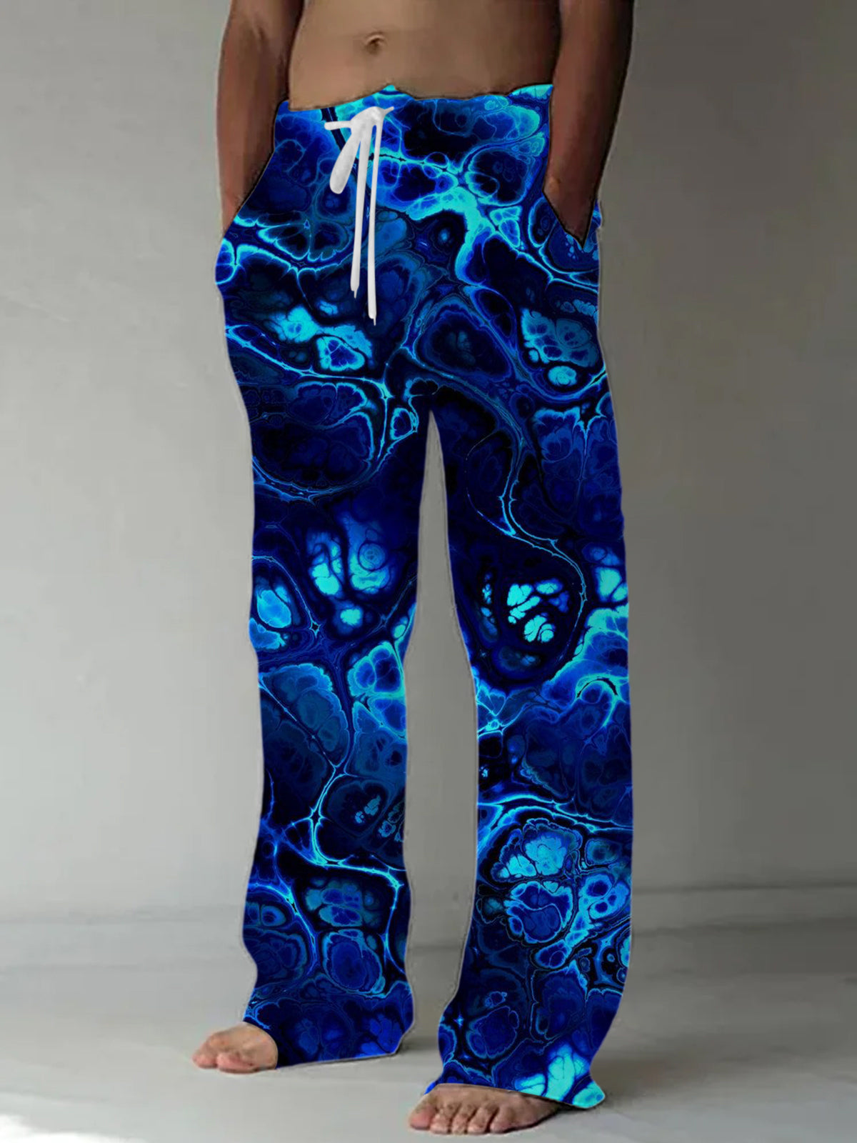 Abstract Men's Casual Elastic Waist Pants