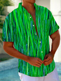 Art Hawaiian Casual Retro Short Sleeve Men's Shirts With Pocket