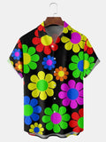 Hawaiian Flower Men's Shirts With Pocket