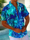 Art Hawaiian Casual Retro Short Sleeve Men's Shirts With Pocket