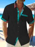 Art Casual Short Sleeve Men's Shirts With Pocket