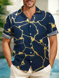 Art Casual Short Sleeve Men's Shirts With Pocket