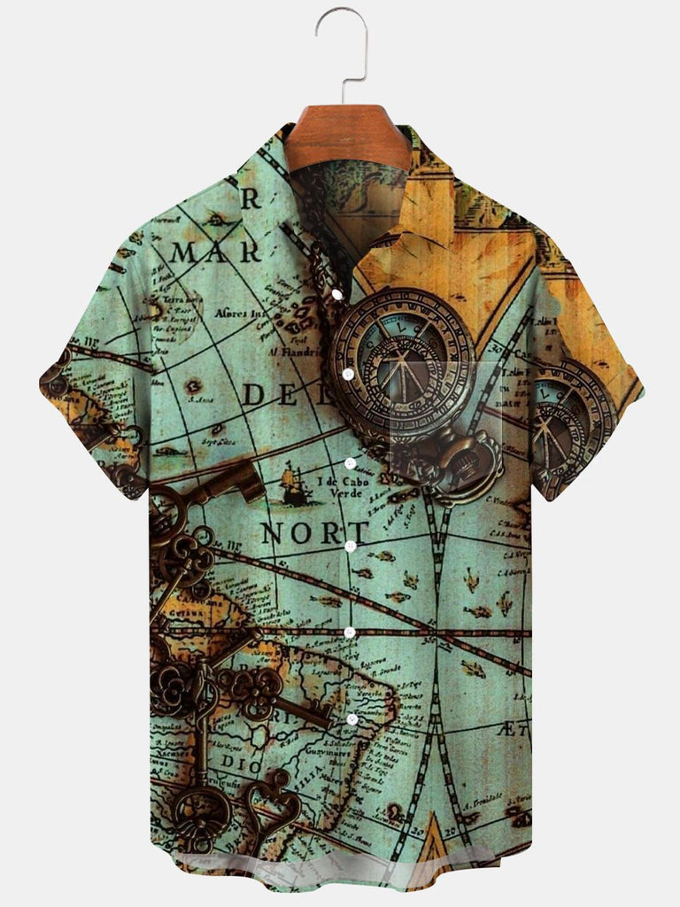 Map Men's Shirts With Pocket – adaychic